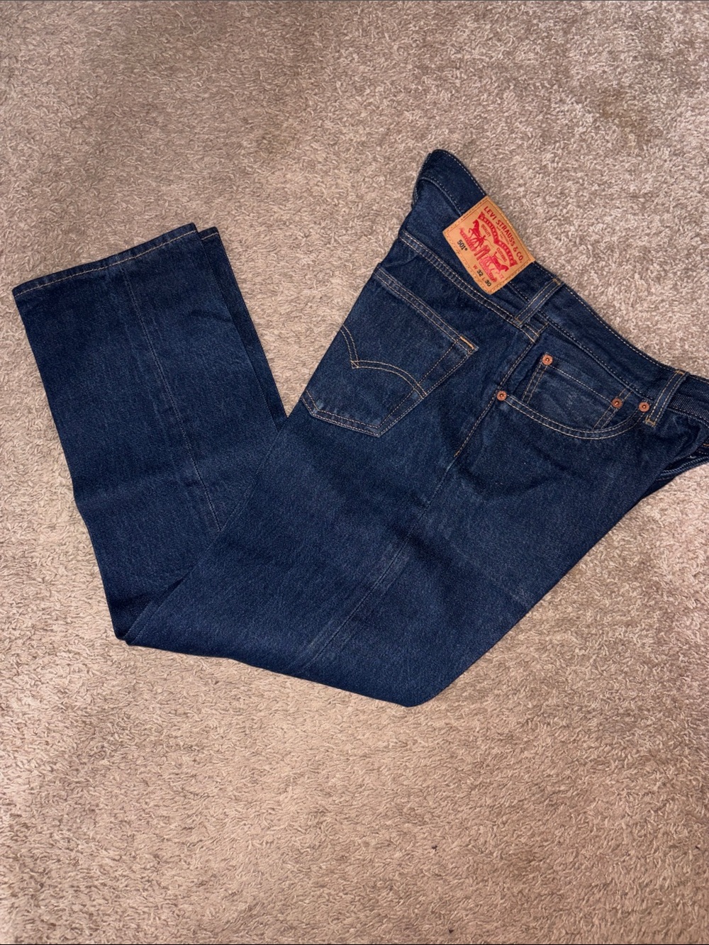 Levi's Men's Dark Blue Straight Leg Jeans - 32 by 30